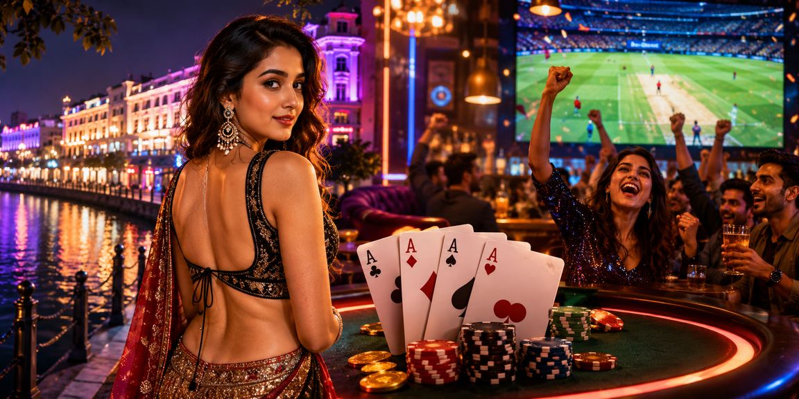 Neon-lit cricket betting in Delhi's Connaught Place